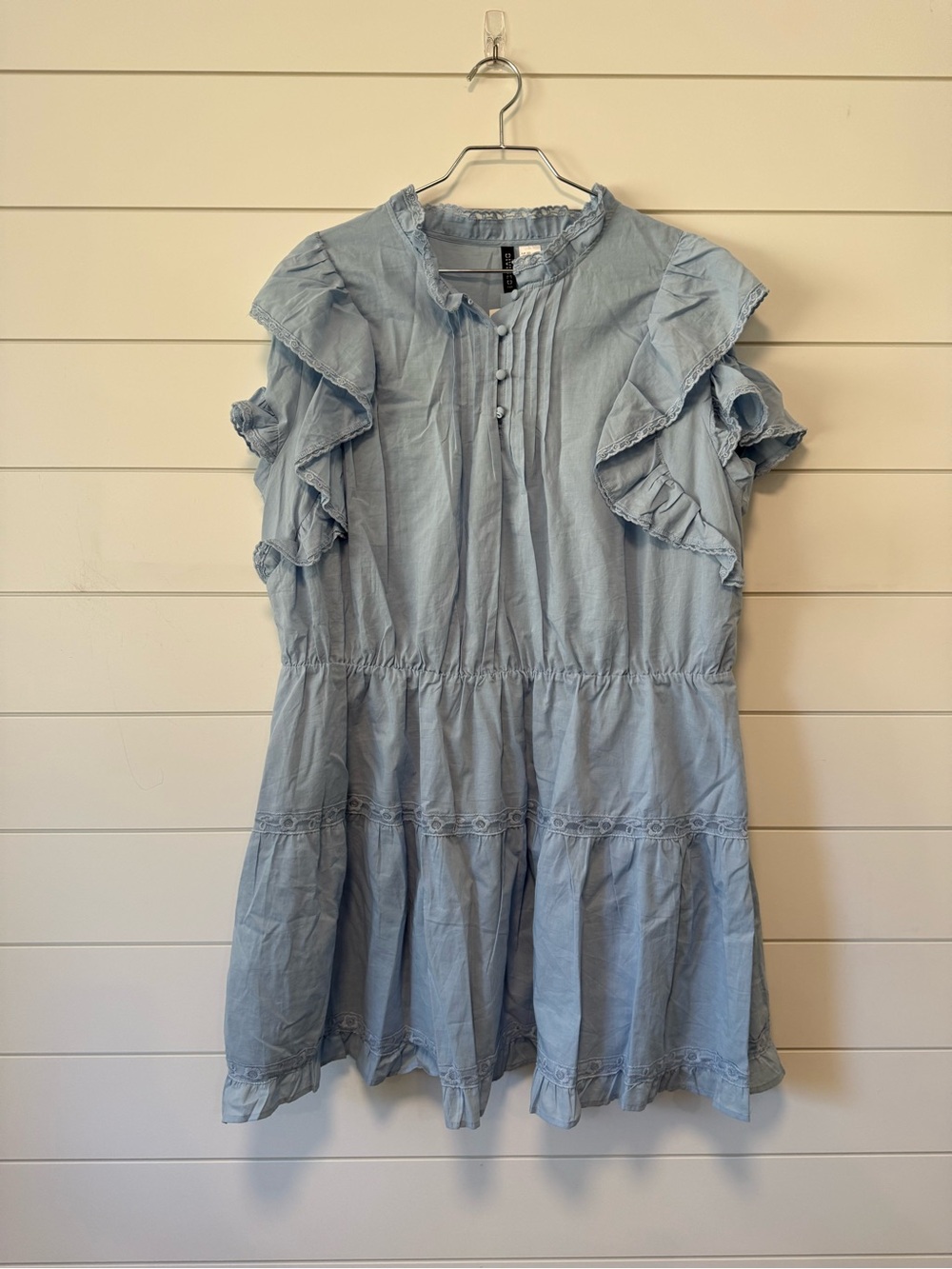 NWT H&M Light Blue Ruffle Sleeve Casual Dress